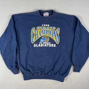 VTG ST Francis Gladiators Football Sweatshirt Fits XL HS State Champs 1999 TC MI